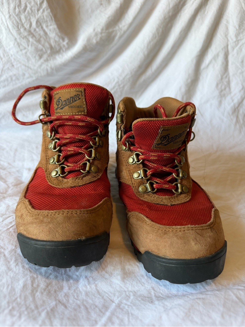 Danner Women’s Red and Brown Hiking Boots with Rugged Lug Sole